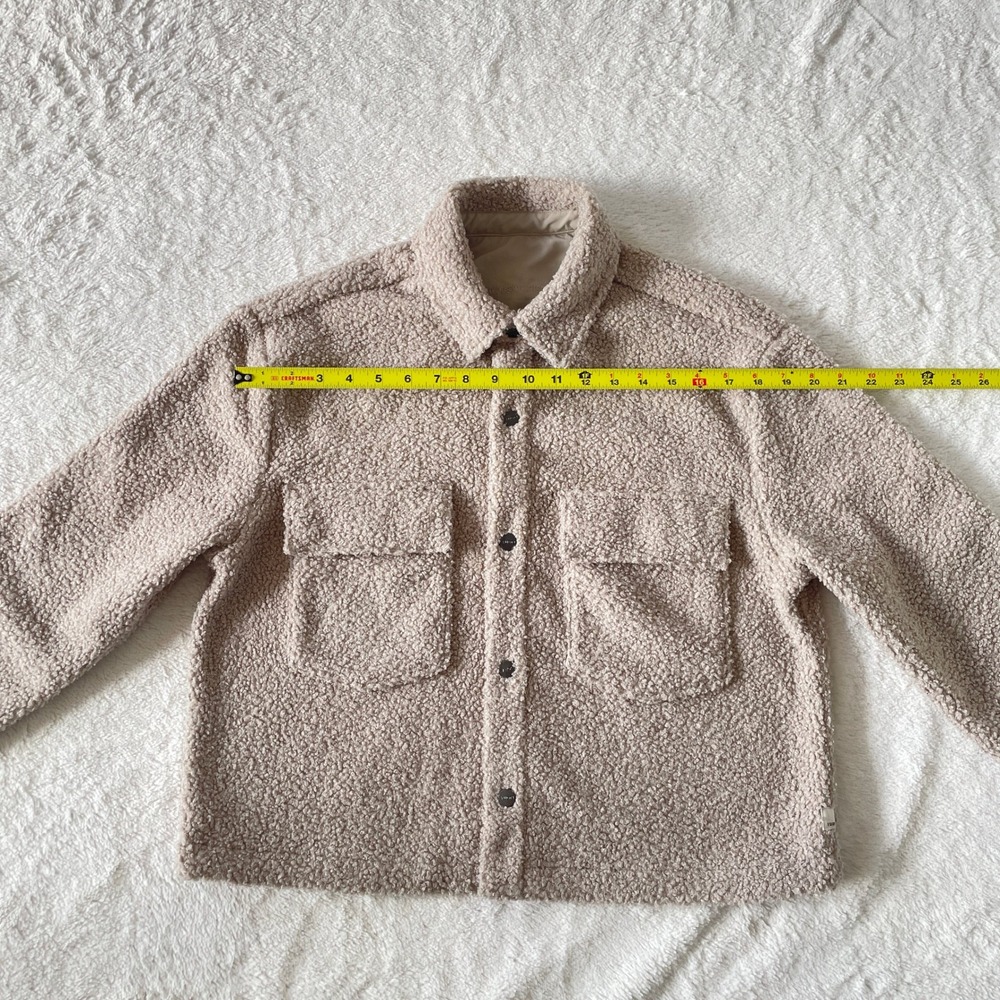 Vuori Sycamore Short Shirt Jacket Sherpa Dark‎ Salt Beige Size Small - Picture 9 of 15